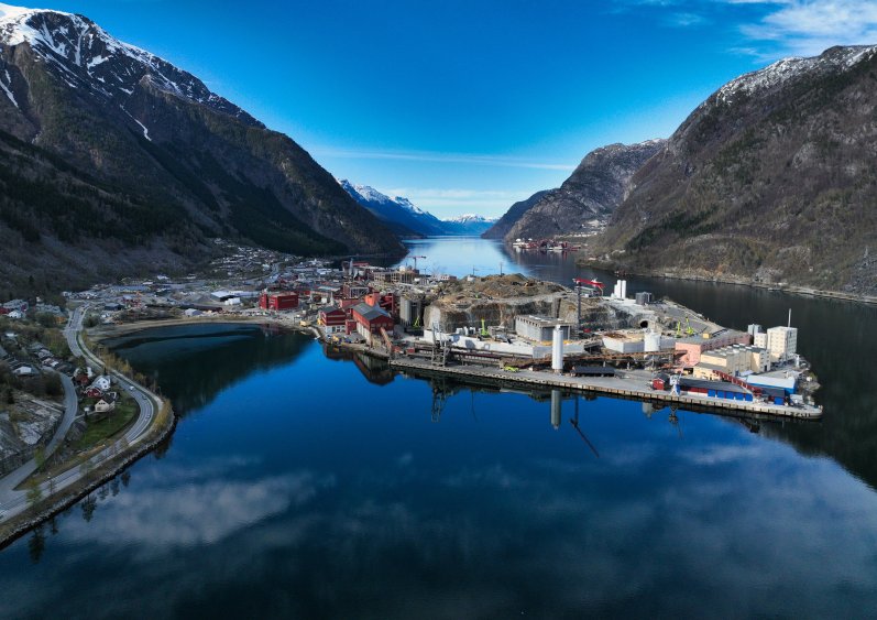 Boliden Odda sett ovenfra. Foto: Kai-Inge Melkeraaen, Boliden.