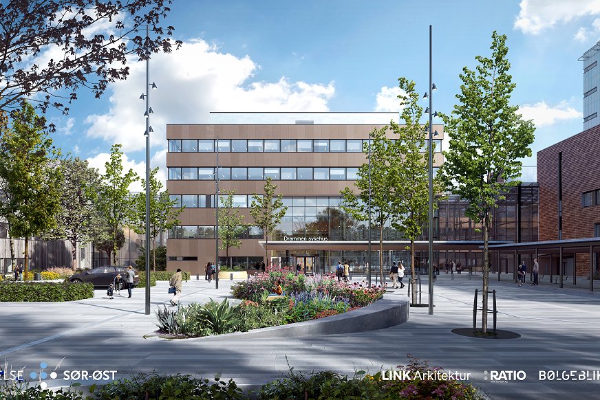 Nytt sykehus i Drammen_NSD-illustrasjon Nytt sykehus i Drammen_NSD-illustrasjon