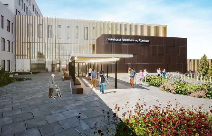 SNR_Hovedinngang Illustrasjon av Sykehuset Nordmøre og Romsdal (SNR)
