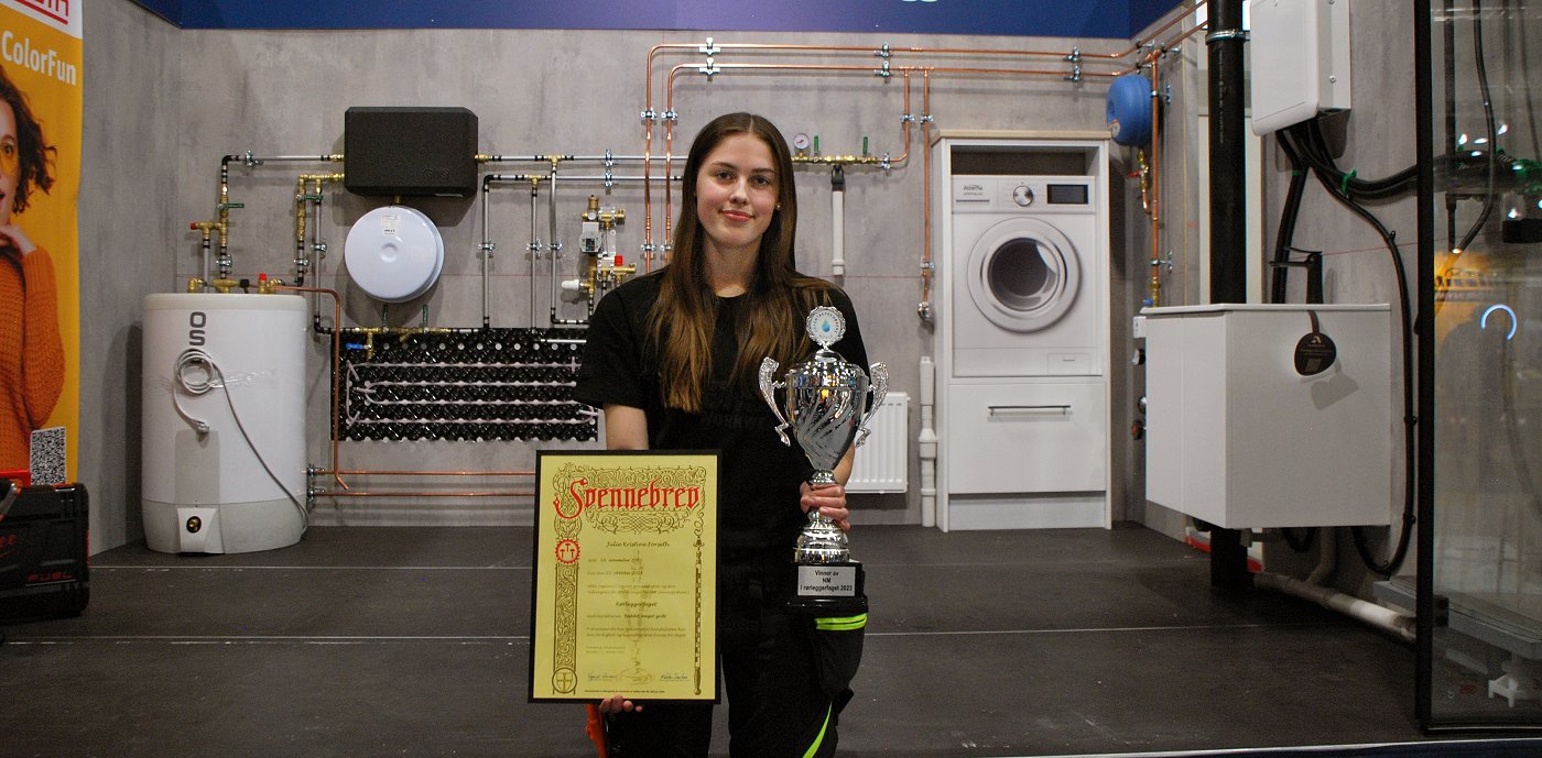 JRørleggerlærling i GK i Trondheim, Julie Forseth, vant NM for rørleggerlærlinger 2023. JRørleggerlærling i GK i Trondheim, Julie Forseth, vant NM for rørleggerlærlinger 2023.