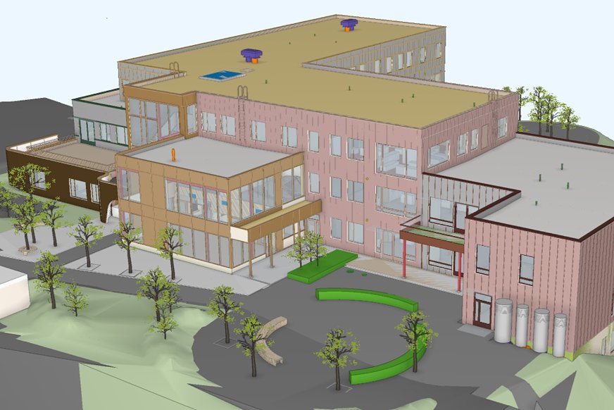 Bilde av 3D-modell av Tydal helsehus  Bilde av 3D-modell av Tydal helsehus