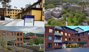 Bilde av sykehusene i  Skien, Porsgrunn, Kragerø og Notodden. 